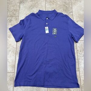 Van Heusen Polo Shirt Mens Large Classic Fit  Purple Short Sleeve NWT